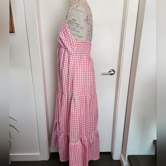 Pink Romantic Gingham Maxi Dress - Picture 10 of 16